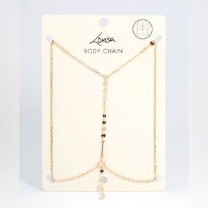 Lovisa gold cubic zirconia body chain, designed to be a waist chain.
NWT